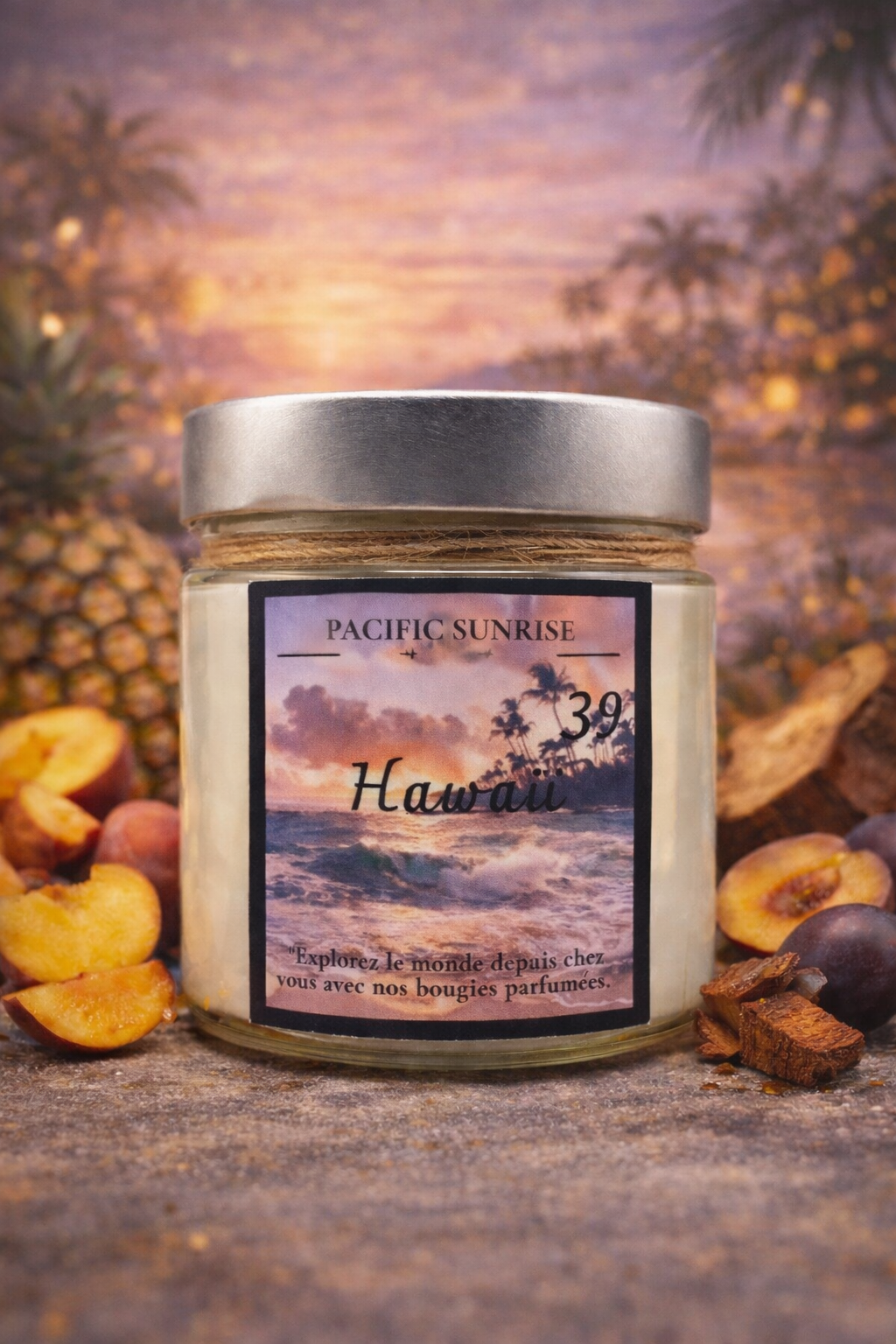 Bougie artisanale parfumée Hawaï – Pacific Sunrise